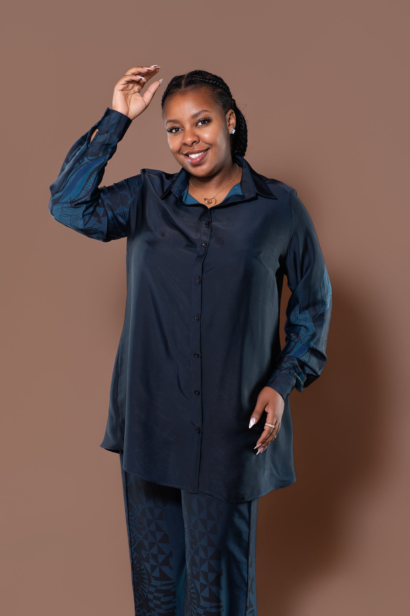 Botanical Boarder Blouse in Nile